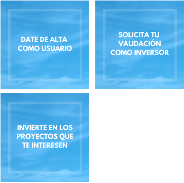 Tres Pasos para Invertir con Fellow Funders: Date de alta como usuario, solicita tu validación como inversor, invierte en los proyectos que te interesen
