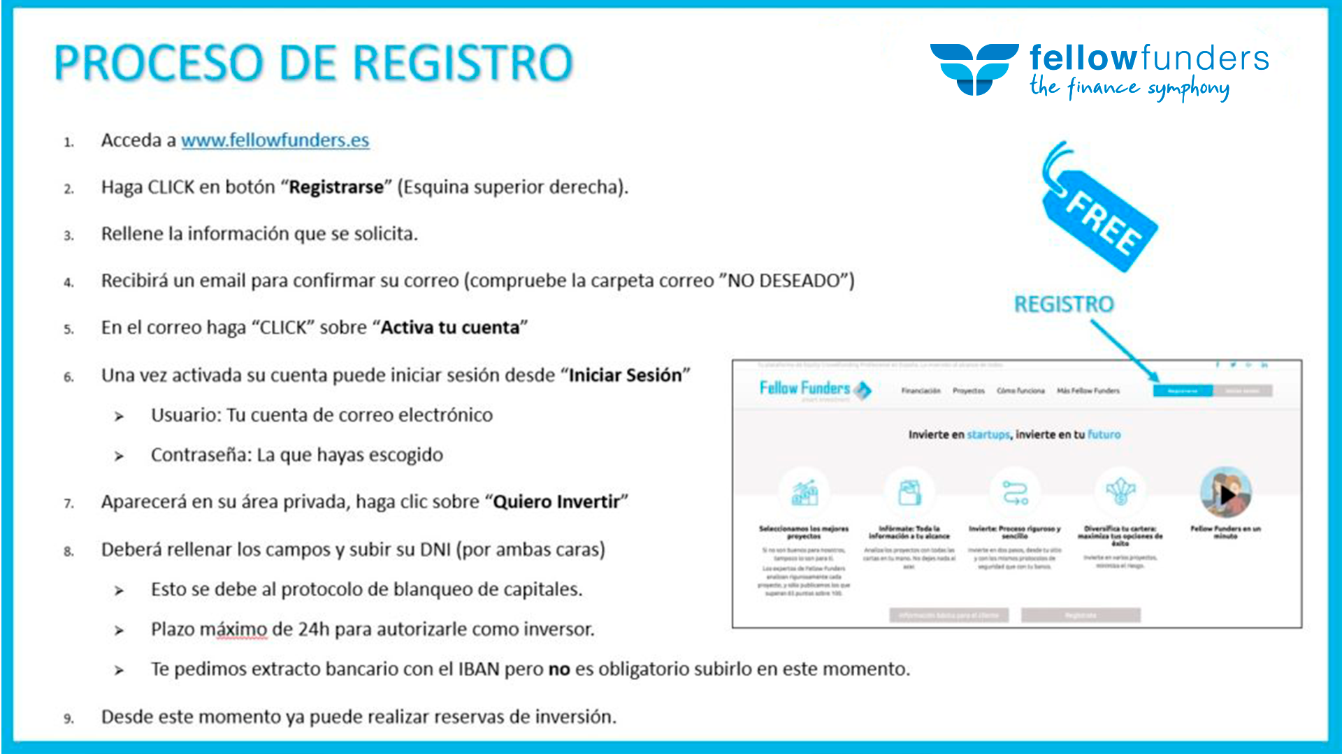 Proceso de registro en Fellow Funders