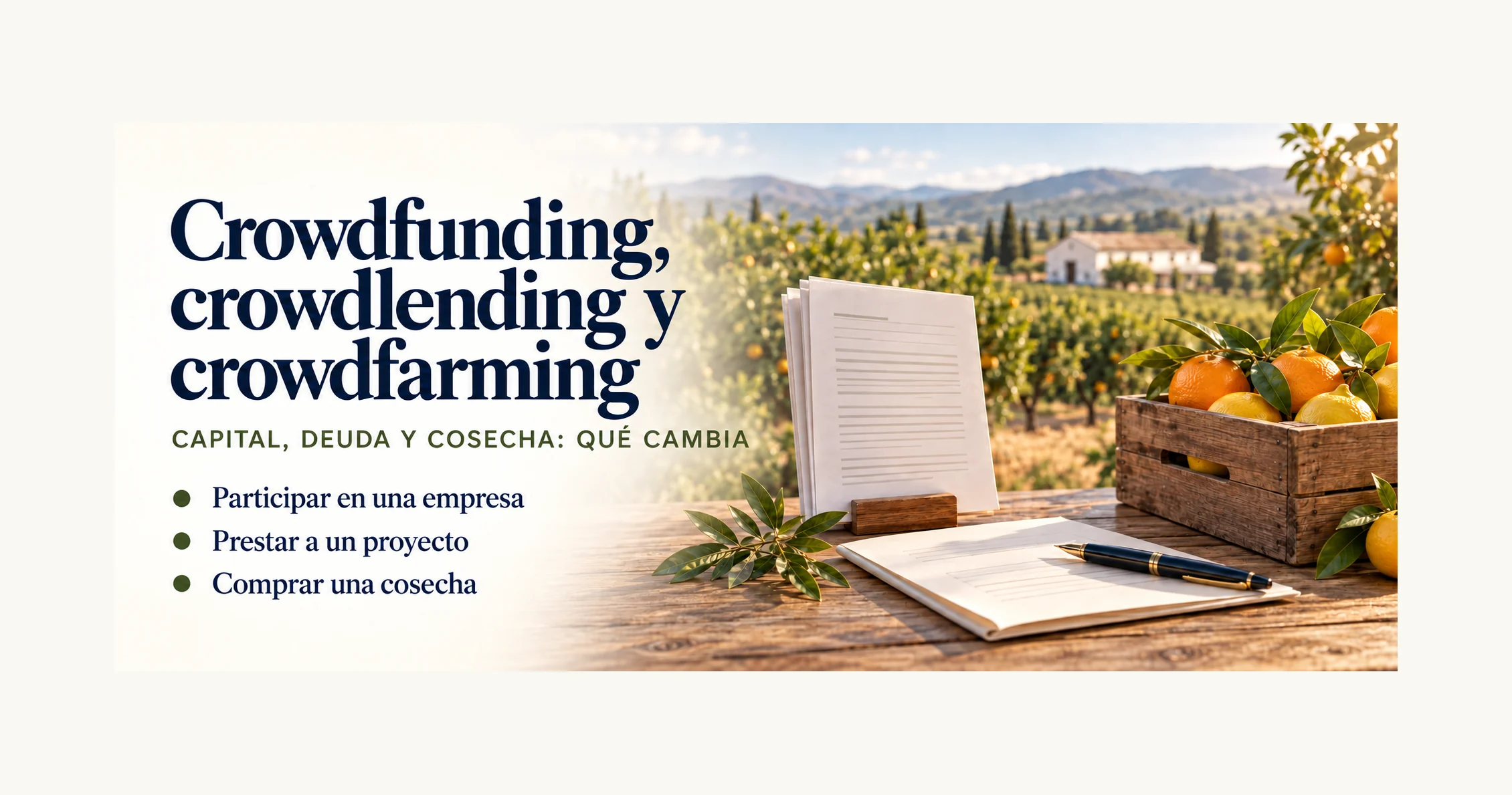 Crowdfunding, crowdlending y crowdfarming agrícola: en qué se diferencian